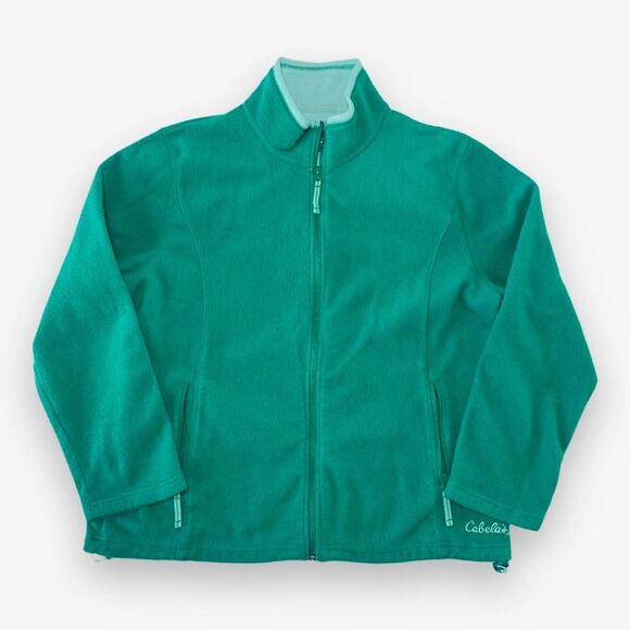 Cabela's Teal Green Full Zip Fleece Jacket Sz XL - Picture 1 of 9